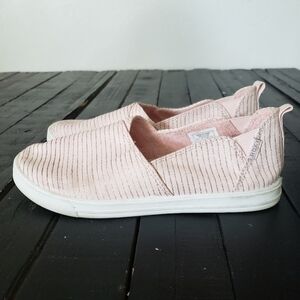 Roxy Girls Pink Glitter Slip On Flats Leonie 4 Shoes Comfy